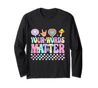 Your Words Matter Retro Kindness Inspiration Floral Manche Longue