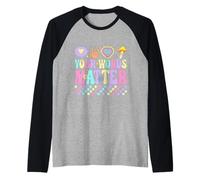 Your Words Matter Retro Kindness Inspiration Floral Manche Raglan