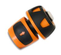 YourCasa 1 raccord de tuyau - 19 mm - Avec raccord de tuyau Aquastop - Pour tuyau d'arrosage - Raccord rapide - Orange