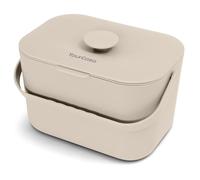 YourCasa Poubelle bio de cuisine 5 l - Seau à compost pour déchets biologiques quotidiens - Passe au lave-vaisselle - Anti-odeurs avec tamis et poignée ergonomique - Petite poubelle bio (crème)