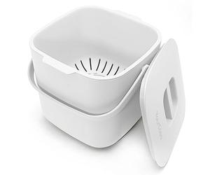 YourCasa® Composteur Cuisine - 7L Poubelle compost cuisine pour les déchets organiques quotidiens - Lavable au Lave - Inodore - poubelles à compost seau compost cuisine petite poubelle cuisine (blanc)