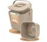 YourCasa Composteur de Cuisine 4L avec Couvercle Hermétique - Poubelle à Compost Anti-Odeur, Sieb Amovible Séparateur de Liquide, sans BPA, Compatible Lave-Vaisselle
