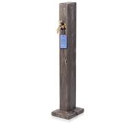 YourCasa Forest - Colonne d'eau de jardin - Aspect bois - Avec robinet - 100 cm - Fontaine sur pied - Pour l'extérieur - Résistant aux intempéries, au gel et aux UV