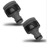 YourCasa Lot de 2 adaptateurs de robinet - Raccord pour 3/4" et 1/2" - Adaptateur connecteur de robinet en plastique - Raccord de tuyau d'arrosage - Raccord d'eau - Pièce de robinet de jardin