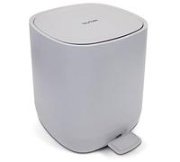 YourCasa® Poubelle salle bain [5L] Design élégant pour salle de bain ou cuisine - Poubelles salle de bain poubelle toilette wc - Poubelle design à pédale avec couvercle et fermeture amortie (Gris)