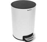 YourCasa® Poubelle salle bain Design élégant - 5L - Acier inoxydable - Mini poubelle avec couvercle - Blanc