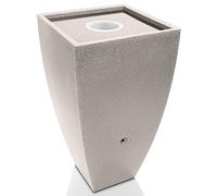 YourCasa PureFlow Récupérateur d'eau de pluie, 200 l, avec filetage en métal et panier filtrant, en plastique, résistant au gel, pour le jardin, beige