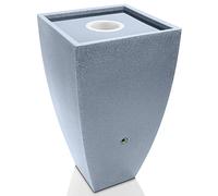 YourCasa PureFlow Récupérateur d'eau de pluie, 200 l, avec filetage en métal et panier filtrant, en plastique, résistant au gel, pour le jardin, gris