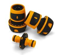 YourCasa Raccord de tuyau 3/4" (19 mm) pour 2 tuyaux d'eau - Adaptateur de tuyau d'arrosage - Raccord double (orange)