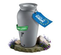 YourCasa Récupérateur d'eau de Pluie 120 L, Amphore avec Robinet | Citerne eau de pluie compacte avec panier filtrant intégré, plastique recyclé résistant UV, pour jardin, terrasse ou balcon