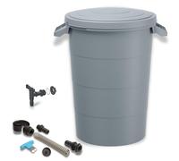 YourCasa Récupérateur d'eau de pluie 80 litres [incl. kit de raccordement et foret] Baril de pluie résistant aux intempéries en plastique avec robinet - Récupérateur d'eau de pluie - Fût d'eau