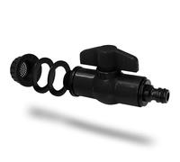 YourCasa Robinet d'écoulement pour citerne d'eau de pluie avec filtre - 3/4" compatible avec raccord rapide courant - Robinet avec fonction d'arrêt pour citerne d'eau de pluie (Noir)