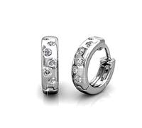 YOURDORA Femme Boucles d'Oreilles Créoles Petit Cercle 1,5 cm avec Cristal d'Autriche