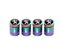 Yourdou Auto Bouchon Valve Pneu pour Peugeot 2008 2016-2019, Capuchon de Valve Anti-Poussière Couverture de Valve Résistant à la Corrosion Décoration Accessoire,Multi-colored-4PCS