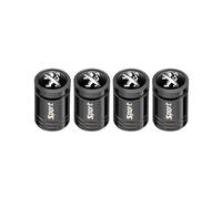 Yourdou Auto Bouchon Valve Pneu pour Peugeot 2008 2016-2019, Capuchon de Valve Anti-Poussière Couverture de Valve Résistant à la Corrosion Décoration Accessoire,Black-4PCS