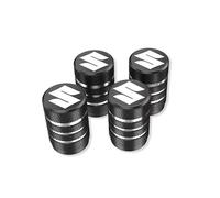 Yourdou Auto Bouchon Valve Pneu pour Suzuki Ignis 2020-2023, Capuchon de Valve Anti-Poussière Couverture de Valve Résistant à la Corrosion Décoration Accessoire,Black-4PCS