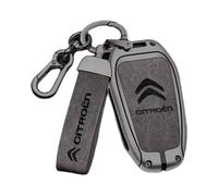 Yourdou Auto Coque de Clé pour Citroen C5 Aircross 2017-2022, Boitier Clé Télécommande Boîtier Clef Étui Clés Smart Key Coque de Protection pour clé de Voiture Accessoires,Grey-A