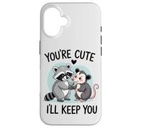 You're Cute, I'll Keep You. Sweet Raton Laveur ou Opossum Lover Coque pour iPhone 16