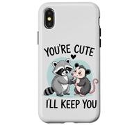 You're Cute, I'll Keep You. Sweet Raton Laveur ou Opossum Lover Coque pour iPhone X/XS