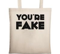 You're Fake Sac fourre-tout en coton écologique avec logo de police Noir