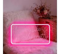 You're Like Really Pretty - Panneau néon rose alimenté par USB - Convient pour les chambres de filles, les mariages, les anniversaires, les murs de fond, les enterrements de vie de jeune fille - Avec