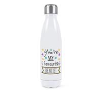 You'Re My Favourite Dentiste Étoiles Double Mur Gourde Isolé Acier Inoxydable Sport Boissons 500ml Blanc