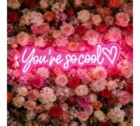 You're So Cool Panneau néon LED pour décoration murale ou fenêtre, alimentation USB 5 V à intensité variable, pour décoration artistique, chambre à coucher, salle de jeux, salle de fête, chambre de