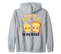 You're The Butter to My Bread Couple Kawaii Sweat à Capuche