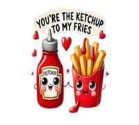 You're the Ketchup to My Fries: Cute food themed Valentine's Day notebook, better and more useful than a card...and a little bit romantic.