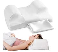 YourFacePillow - Oreiller Ergonomique en Mousse à mémoire de Forme cervicale pour Dormir sur Le Dos - Soutien du Cou et des épaules - Meilleur alignement du Sommeil - Grand avec étui en Satin