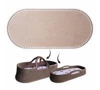 YourHobbyTools Base Ovale en Bois pour Panier Moïse au Crochet, Fond pour Couffin au Crochet, Trous de 12 mm, 80x35cmm