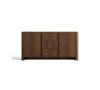 Youri - buffet bas 168 cm effet noyer - 2 portes et 3 tiroirs - Effet noyer