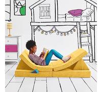 Yourigami Canapé de jeu pour enfants et tout-petits, canapé pliable convertible, design modulaire en mousse durable, jaune tournesol, taille XL