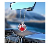Yourkar Bling Charm pour rétroviseur de voiture, cube de strass étincelants à suspendre pour la plupart des véhicules, accessoires de voiture universels (rouge)