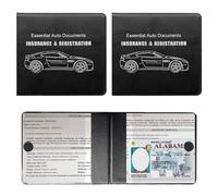 Yourkar Lot de 2 porte-cartes et documents avec fermeture à ruban magique, pour permis de conduire pour voitures, camions, VUS (grande voiture, noir)