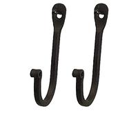 YourKart Lot de 2 crochets en fer forgé à une griffe - Attaches métalliques incurvées rustiques - Décoration murale coloniale