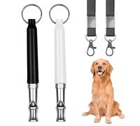 YOURKAY Lot de 2 sifflets à ultrasons pour chiens, sifflet à ultrasons, ultrasons pour chiens, sifflets pour chiens avec cordon réglable pour le rappel et le contrôle de l'aboiement