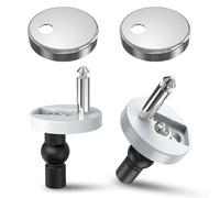 YOURKAY Lot de 2 vis pour siège de toilette, fixation de siège de WC, charnières en acier inoxydable, avec système d'abaissement automatique, fixation par le haut, fixation pour siège de toilette