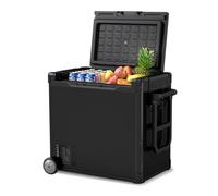 YOURLITE Glacière Électrique à Compression 50L,Réfrigérateur Portable Voiture,-20 °C à 20 °C,Glacière à Double Zone,12/24V et 110-240V,Congélateur Portable avec Roues,pour Camion,Bateau,Camping