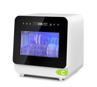 YOURLITE Lave-Vaisselle de Table,Mini Lave-Vaisselle avec 6+1 Programmes,5L,3 Couverts,Double Alimentation en eau,Commande Tactile, Départ Différé, Affichage LED,Pour Appartements, Camping-cars,Noir