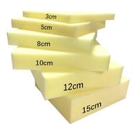 YOUROU 3/5/8/10/15cm Éponge Haute Densité 45D,Blanc Mousse de Rembourrage Expansée pour Canapé/Siège de Fenêtre/Tabouret/Coussin pour Chien (Épaisseur 3cm-150x60cm)