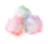 YOURPAI Lot de 3 pompons colorés de 10 cm avec bouton pression pour chapeau, chaussures, écharpe, sept couleurs