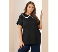 Yours Curve Yours Curve Black chrome Peter Pan Lace Collar Top