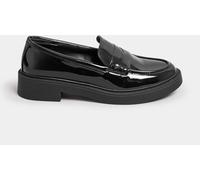 Yours Curve Yours Curve Black Extra Wide Fit Wide Fit Saddle Loafer Patent Shoes Black 6 EU 39