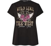 Yours Curve Yours Curve Black Lazer Cut T-Shirt