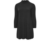 Yours Curve Yours Curve Black Lettuce Edge Tunic Dress Black 34-36