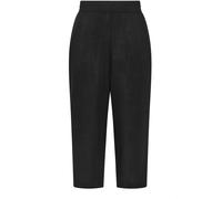 Yours Curve Yours Curve Black Linen Cropped Pull On Wide Leg Trousers