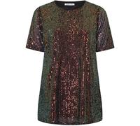 Yours Curve Yours Curve Black London Multi Sequin T-Shirt