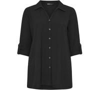 Yours Curve Yours Curve Black Ribbed Turn Back Shirt Black 20