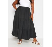 Yours Curve Yours Curve Black Tiered Check Midi Skirt Black EU 50-52 (UK 22-24)